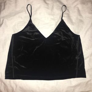 NWT Black Velvet Cami Cropped Tank